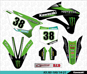 Kit de adhesivos Monster personalizados para Kawasaki KX