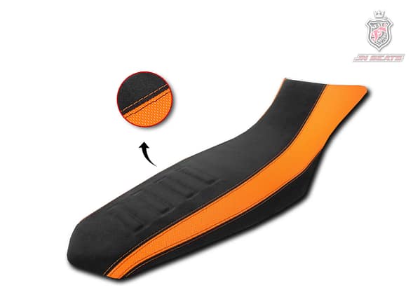 Funda de asiento antideslizante negra y naranja con humps vulcanizados para moto KTM 790 y 890 Adventure de Trail